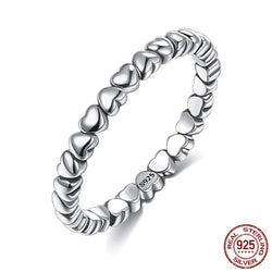 SILVERHOO Original 925 Sterling Silver 5 Styles Stackable Ring