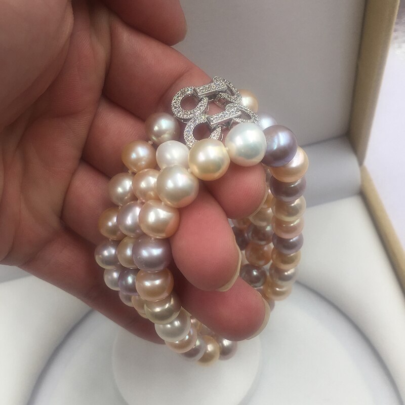 Freshwater Pearl Necklace, Bracelet, and Earring Set for Women