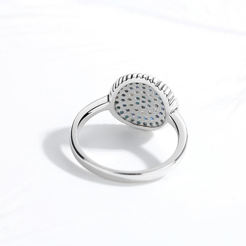 Sterling Silver Blue Stone Evil Eye Ring for Women