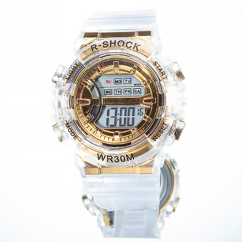 Led Womens Watches Digital Wristwatches Sports Electronic Watches Are Waterproof and Transparent