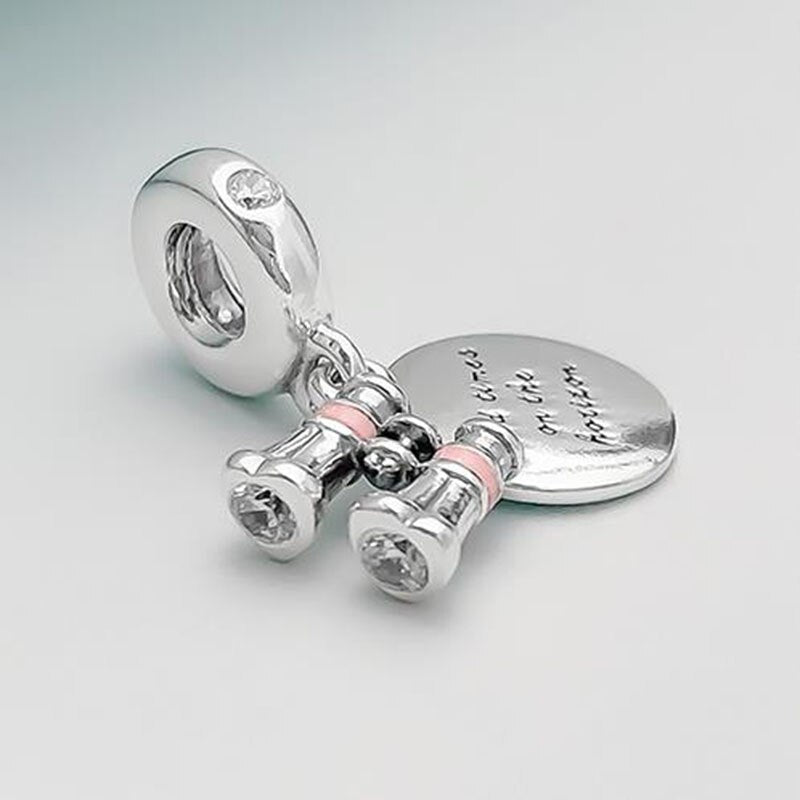 100% 925 Sterling Silver Charm Innovative Telescope Pendant Fit Pandora Women Bracelet & Necklace Diy Jewelry