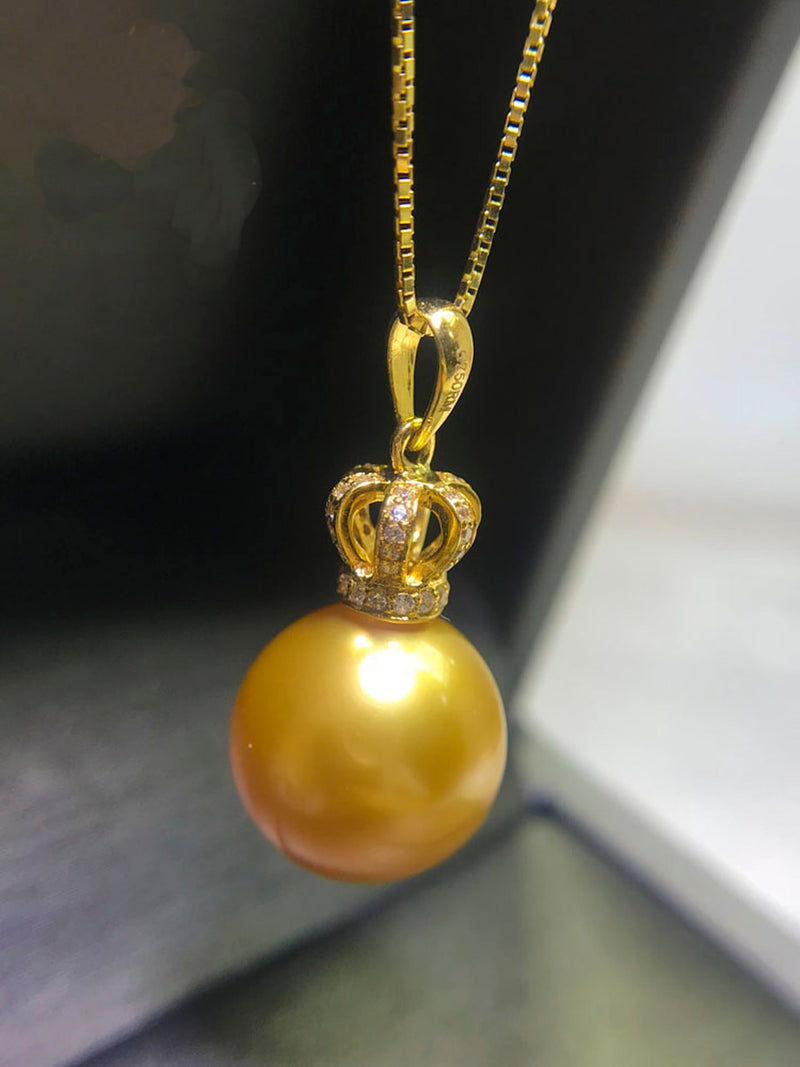 18K Gold South Sea Pearl Pendant Necklace for Women