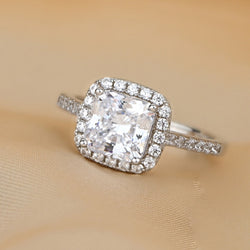 Sterling Silver Moissanite Wedding Rings for Women