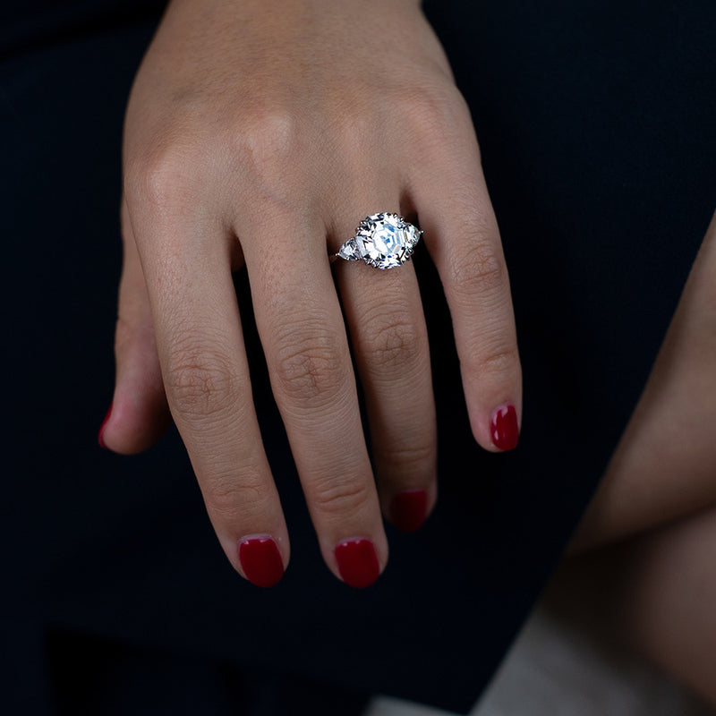 Wong Rain 100% 925 Sterling Silver Asscher Cut Created Moissanite Aqumarine Gemstone Wedding Engagement Ring Jewelry Wholesale