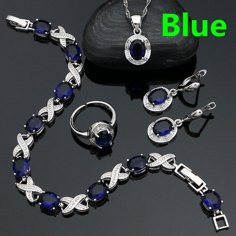 Sterling Silver Black Stone Jewelry Set for Women