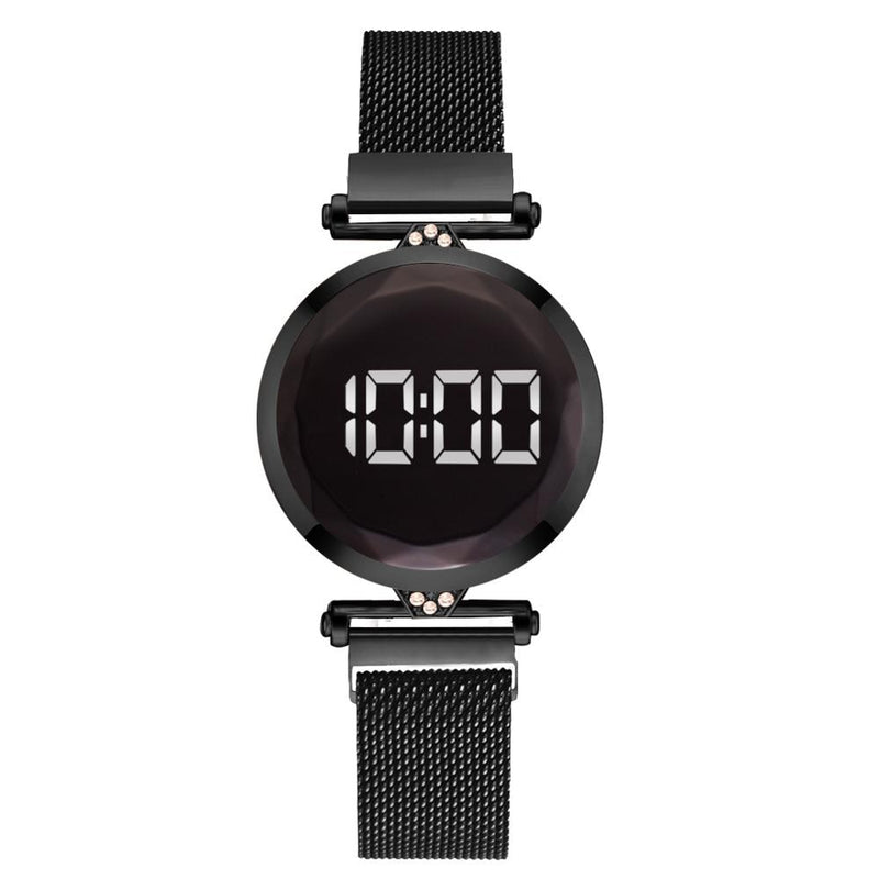 Luxury Digital Magnet Watches For Women Stainless Steel