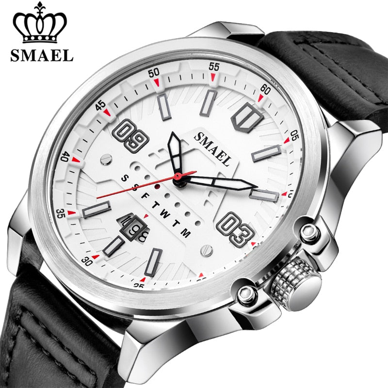 Stainless Steel Analog Quartz Waterproof Sport Watch for Men