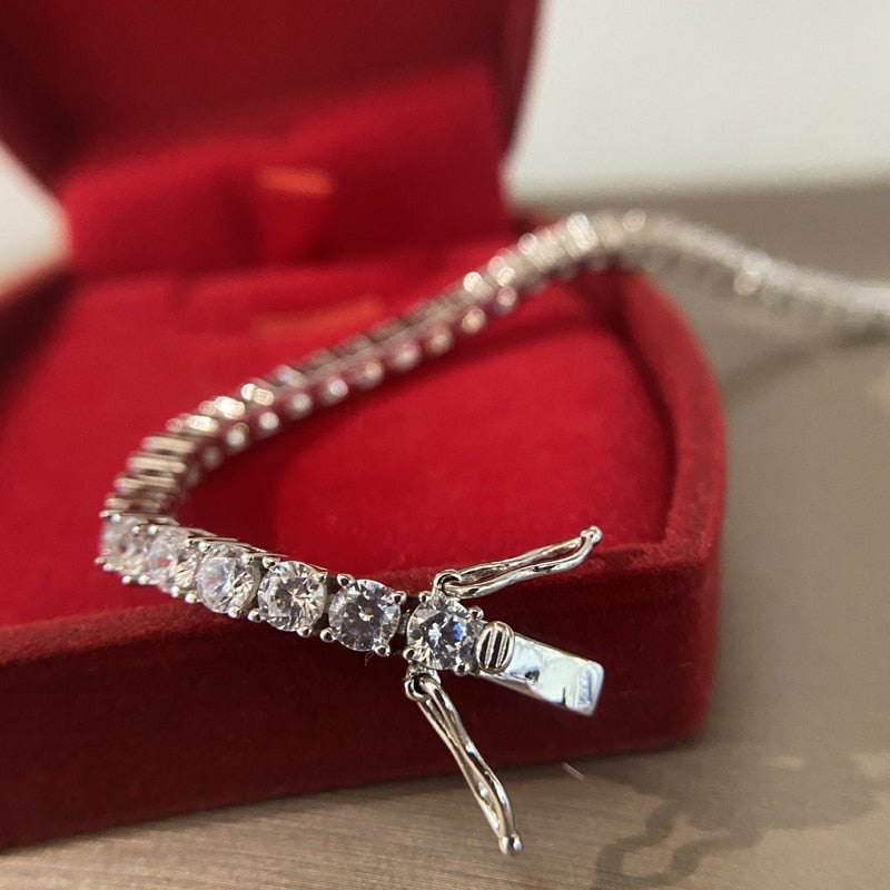 925 Sterling Silver Diamond Tennis Bracelet for Women