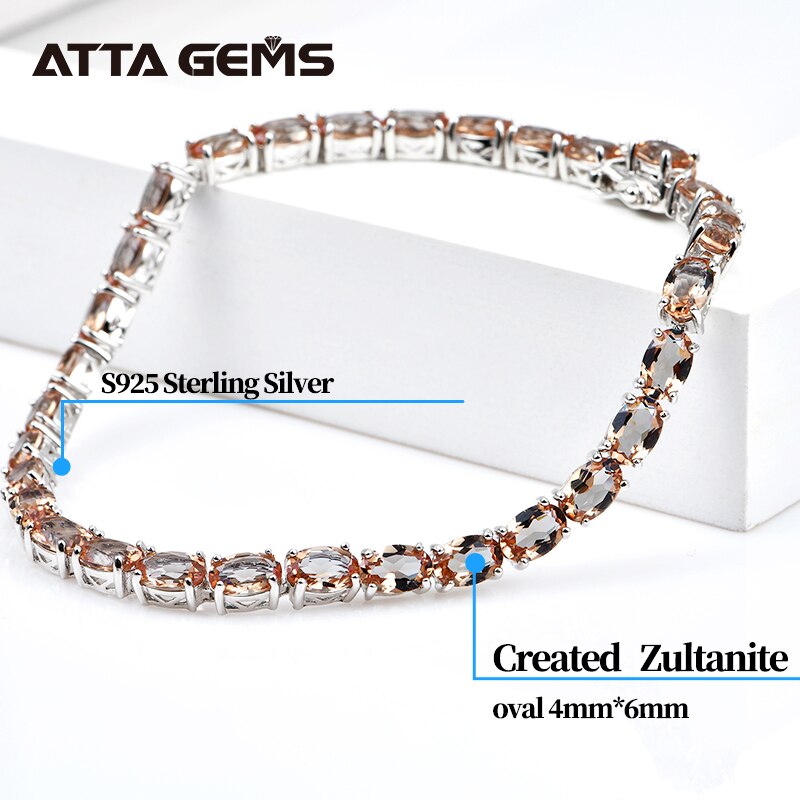 Romantic 30 Carats Created Zultanite Bracelet 925 Sterling Silver