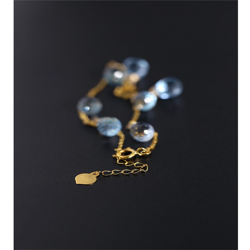 DAIMI 18K Yellow Gold Gypsophila Topaz Gemstones Faceted Waterdrop Bracelet