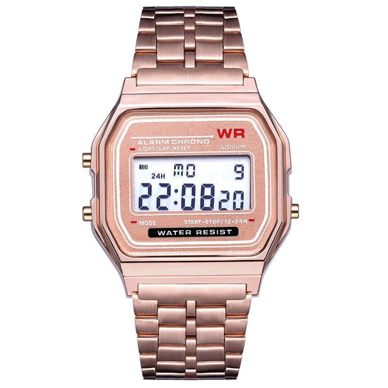 Luxury Digital Waterproof LED Electronic Calendar Alarm Watch Women
