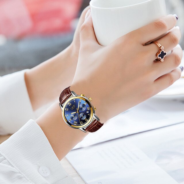 2021 LIGE Ladies Watches Top Brand Luxury Fashion Stainless Steel Watch Women Chronograph Quartz Clock Waterproof Wristwatch+Box