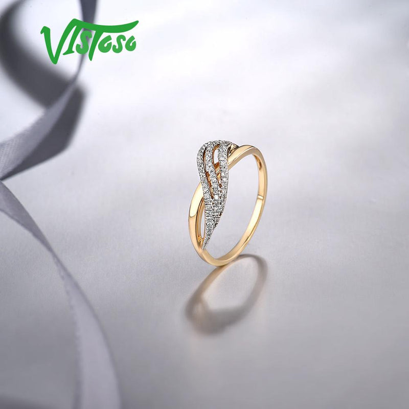 14K Yellow Gold Diamond Ring for Women