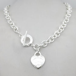 Silver plated necklace with classic silver heart pendant