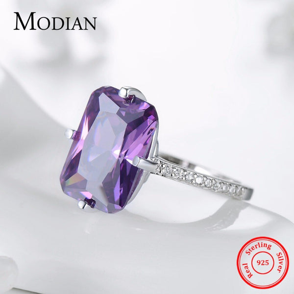 Modian Instagram New Classic Fashion 925 Sterling Silver Luxury Rings For Women Anniversary Engagement Jewelry Silver Ring Anel