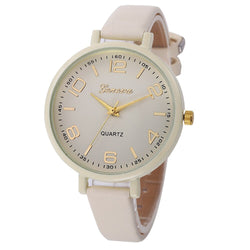 New Geneva Fashion Women Watches Hot Sale Leather Belt Bracelet Simple Dropshipping Digital steel dial Quartz Wrist Female Clock