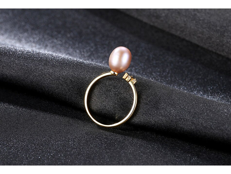 Natural Wild Pearl Open Ring 925 Sterling Silver