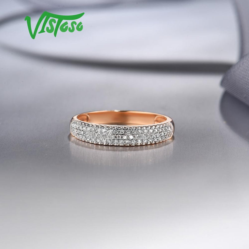 14K Rose Gold Diamond Ring for women