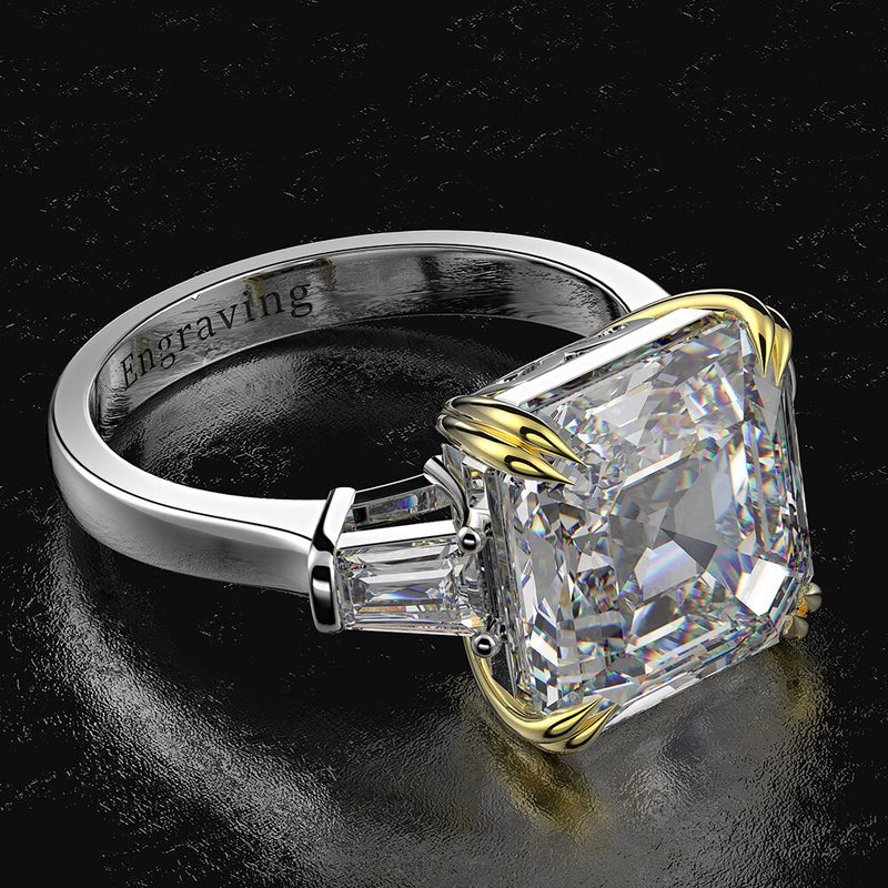 Wong Rain Luxury 925 Sterling Silver Created Moissanite Ring