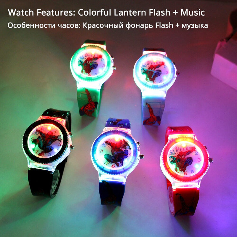 Colorful Quartz Flash Light Music Children Watches