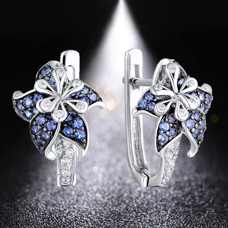 HUAMI Flower Fairy Stud Earrings for Women French Temperament Fashion Classic Jewelry Brincos Feminino Bride Wedding Engaged