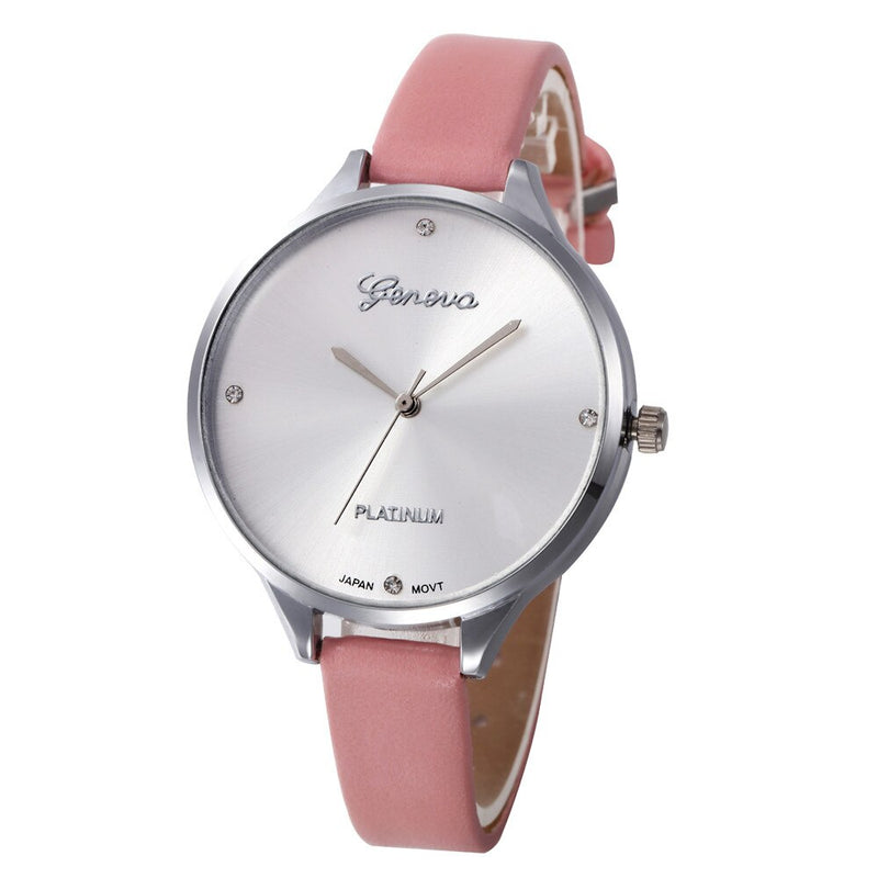 New Geneva Fashion Women Watches Hot Sale Leather Belt Bracelet Simple Dropshipping Digital steel dial Quartz Wrist Female Clock