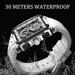 2021 New Men Watches LIGE Top Brand Luxury Waterproof Quartz Square Watch For Men Date Sport Hollow Clock Male Relogio Masculino