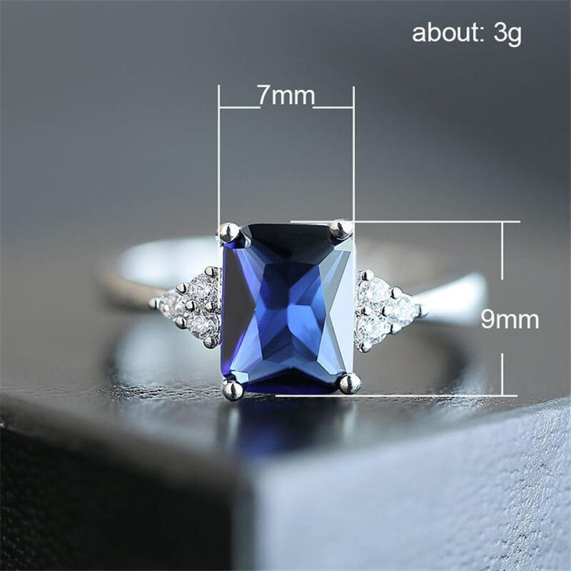 925 Sterling Silver Mysterious Rainbow Colorful Cubic Zirconia Ring