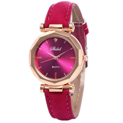 Ladies Analog Quartz Wrist Watch Fashion Women Leather Luxury Watch Female Solid Casual Dress Crystal Wristwatch damski zegarek