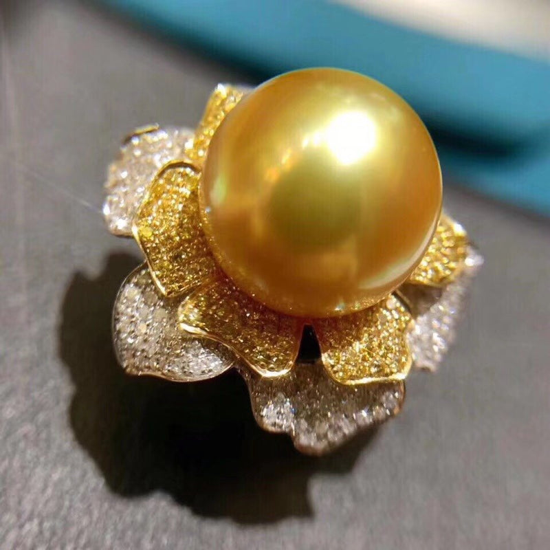 Gold Freshwater Pearl Ring (12-11mm)