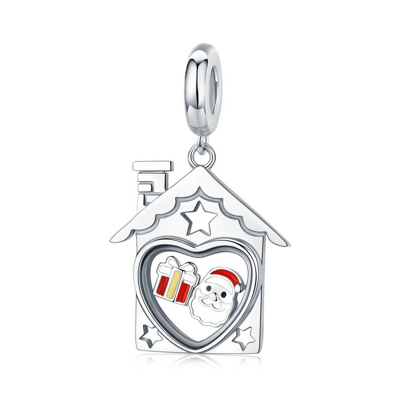 BAMOER Cute Christmas 925 Sterling Silver Charm Beads Fit Original Charms Bracelet