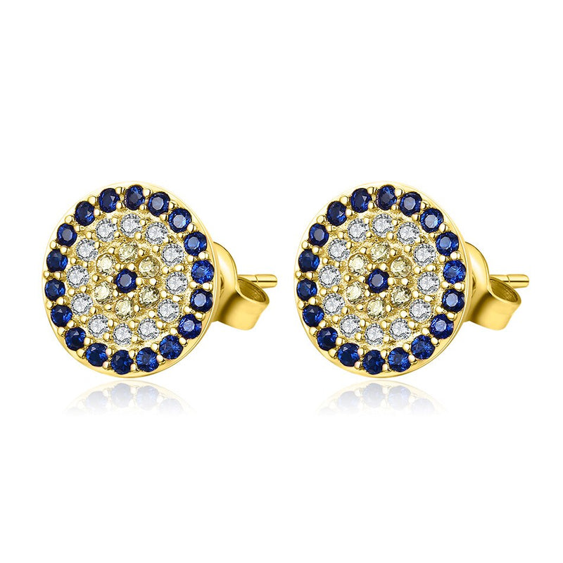 925 Sterling Silver CZ Crystal Evil Eye Earrings for Women