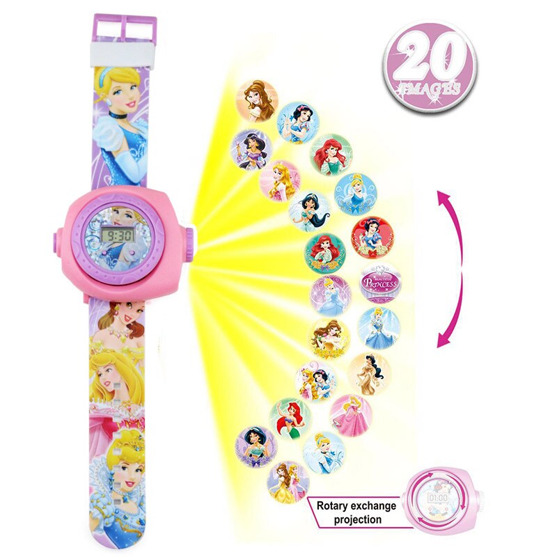 Gold-tone Cartoon Pattern Digital LED Watch for Children