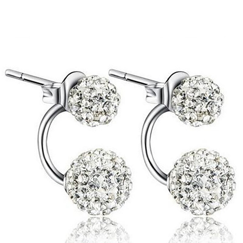 925 Sterling Silver Shambhala Double Ball Design Stud Earrings
