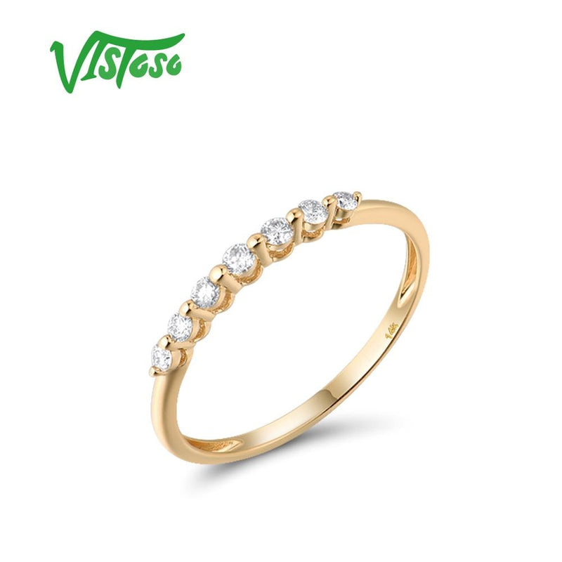 14K Yellow Gold Diamond Ring for Her