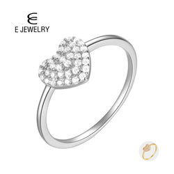 Glamourous 925 Sterling Silver Gold Plated Cubic Zirconia Heart Ring