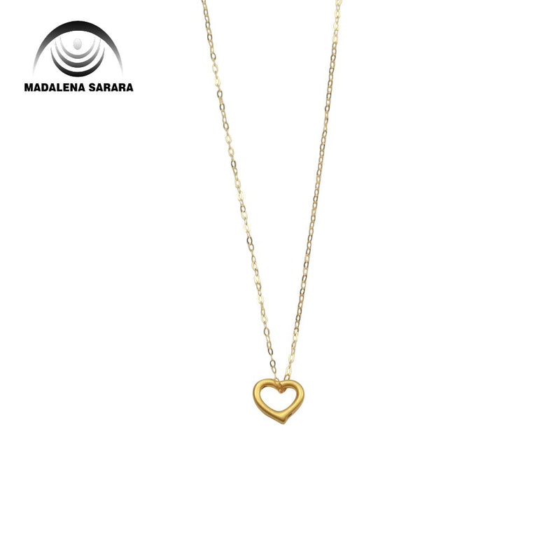 MADALENA SARARA 18k Pure Gold Chain Circle Heart Pendant Necklace