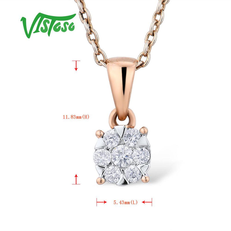 14K Rose Gold Diamond Pendant for Women