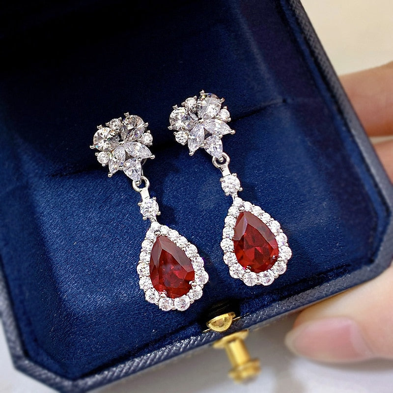 Sterling Silver 925 Ruby 0.70ctw Earrings for Women