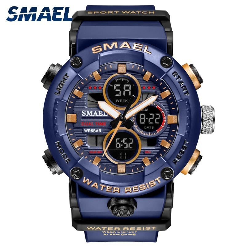 Stainless Steel LED Sport Watch for Men