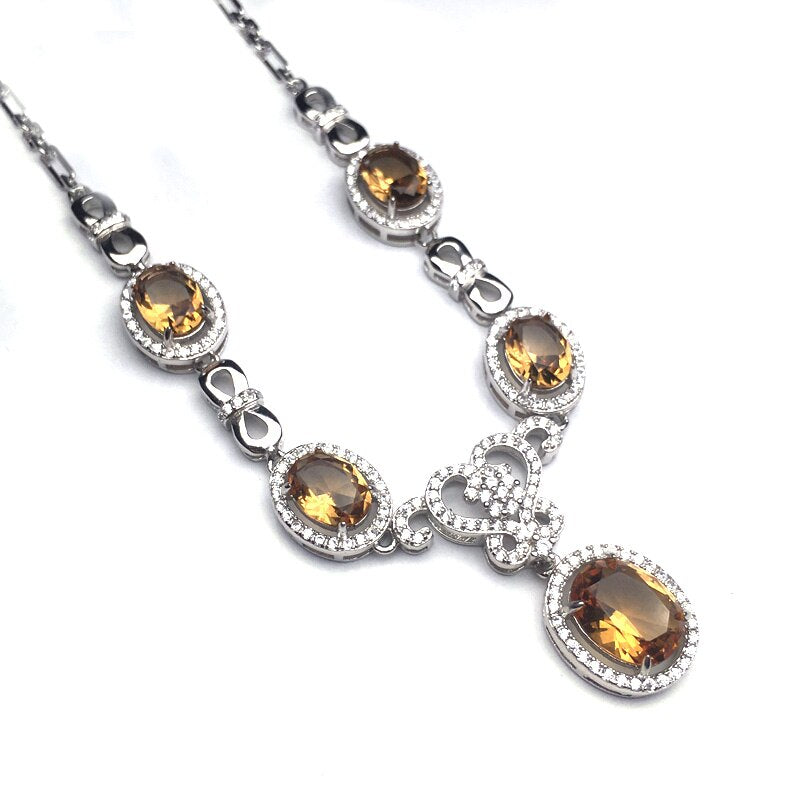 CSJ 925 Sterling Silver Elegant Created Sultanite Color Change Pendant Necklace