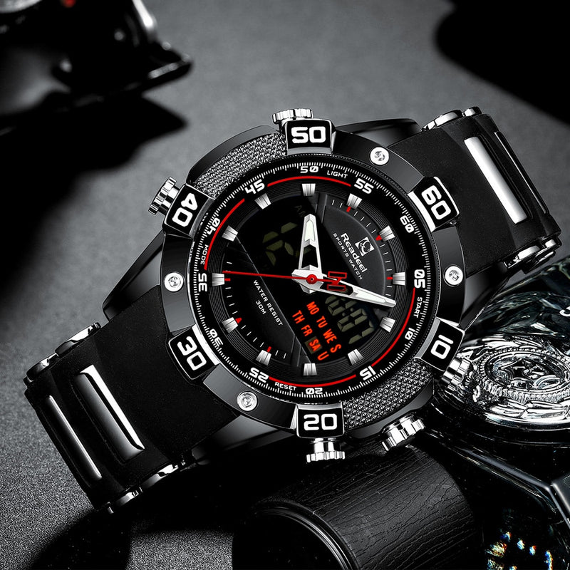 Relogio Masculino READEEL Sport Waterproof Watches Men Luminous Dual Display Alarm Top Brand Luxury Quartz Watch Wholesale