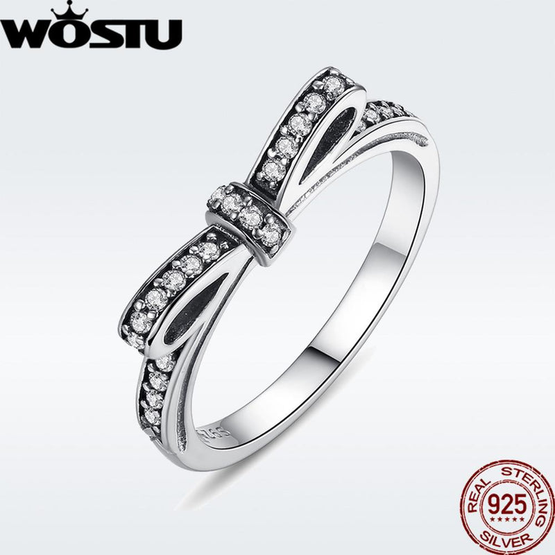 WOSTU 925 Sterling Silver European Fashion Brand Ring
