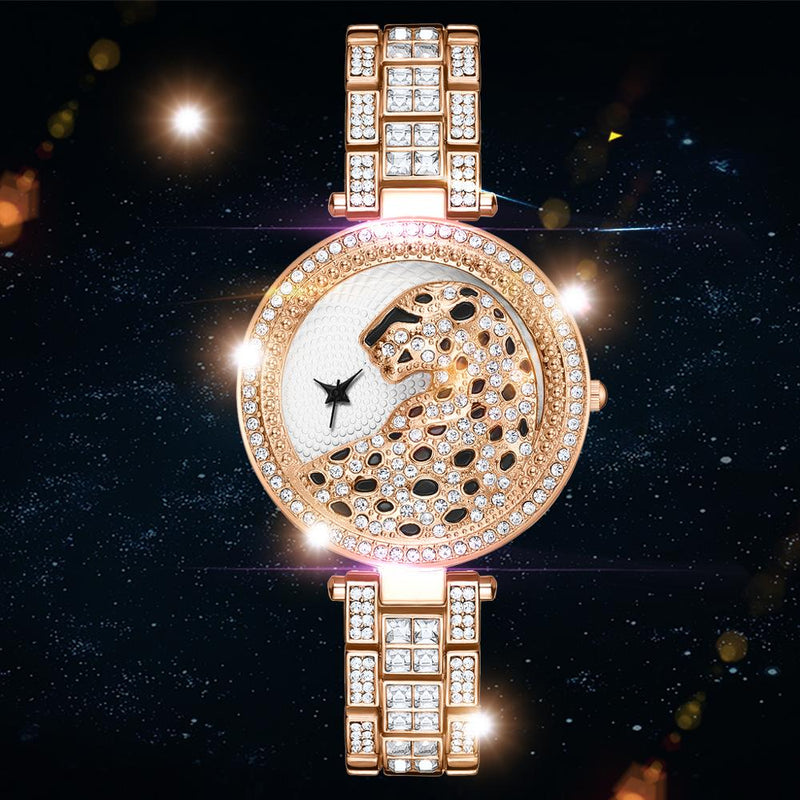 Lvpai Fashion Quartz Crystal Diamond Leopard Watch For Women