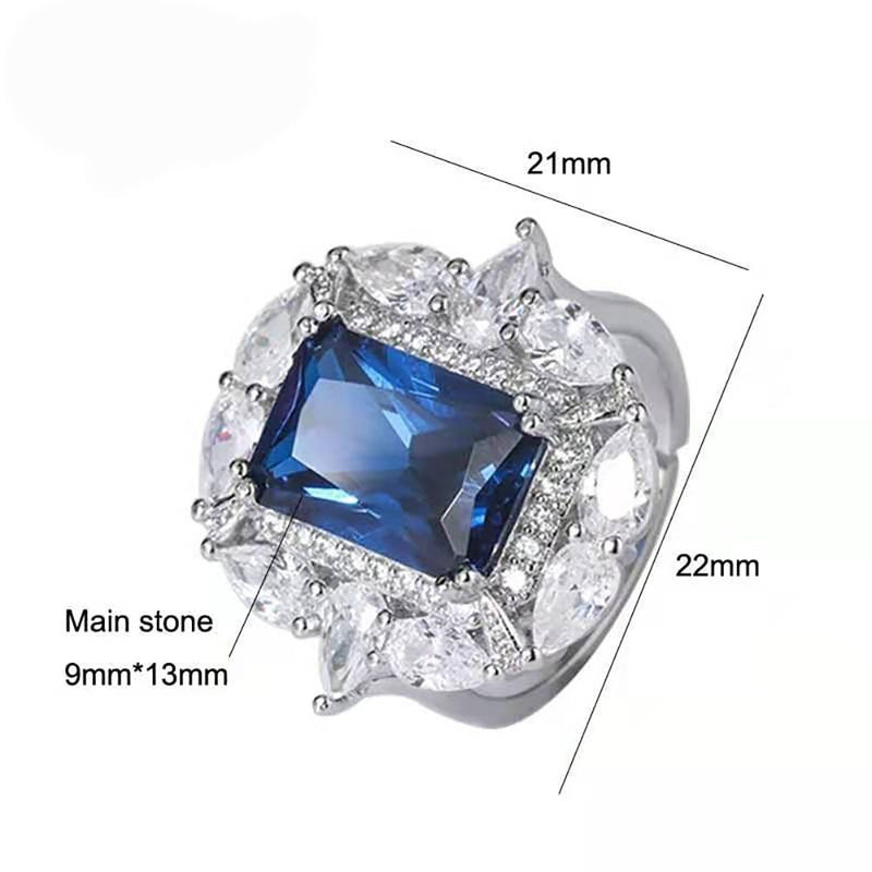 Sterling Silver Sapphire & Moissanite Ring for Women