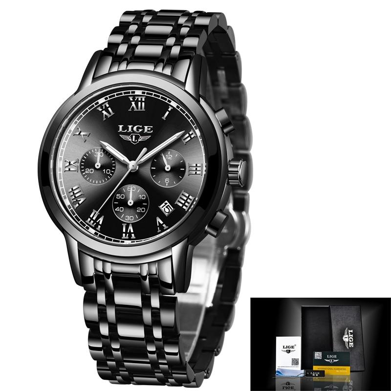 2021 LIGE Luxury Ladies Watches Women Waterproof Watch Steel Strap Woman Wristwatches Top Brand Bracelet Clocks Relogio Feminino