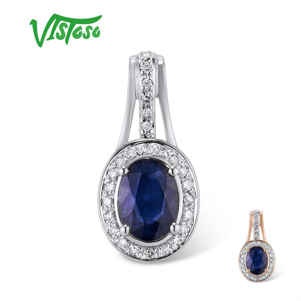 14K Rose Gold Diamond and Sapphire Pendant for Her