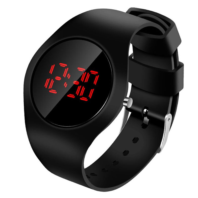 Stainless Steel Ultra Thin Round LED Digital Watch for Men