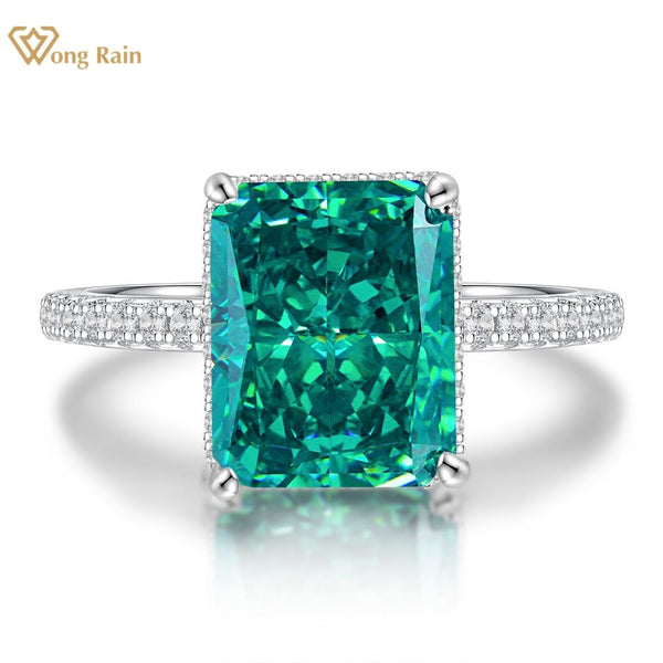 Wong Rain 925 Sterling Silver Created Moissanite Gemstone Birthstone Wedding Engagement Ring Fine Jewelry Wholesale FD26507658