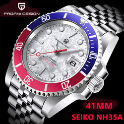 2021 PAGRNE DESIGN New Top Brand Mens NH35 Automatic Mechanical Clock PAGANI 41mm Stainless Steel Waterproof Watch Montre Homme